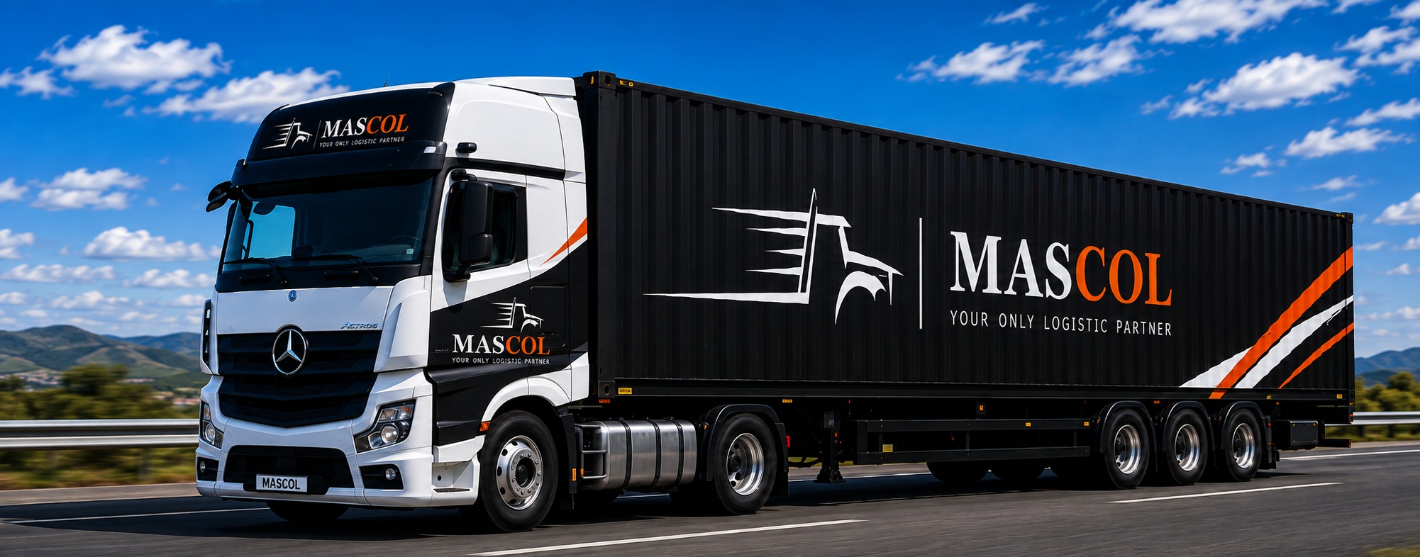 MASCOL branded long-haul semi truck